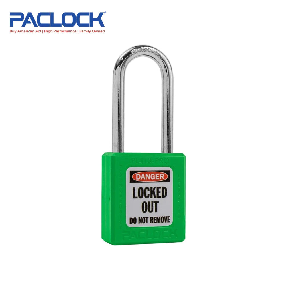 PACLOCK Thermoplastic 7-Pin Lock - Tag Out Padlock with Shackle Spread 3/4 Inch and Keyways PR2 PL410-PRO Series - Hardened Steel Shackles