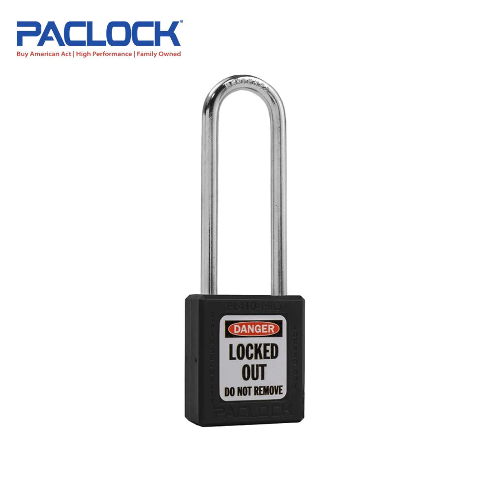 PACLOCK Thermoplastic 7-Pin Lock - Tag Out Padlock with Shackle Spread 3/4 Inch and Keyways PR2 PL410-PRO Series - Hardened Steel Shackles