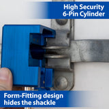 PACLOCK Hidden-Shackle Aluminum Trailer Door Lock with PR1 Keyway TL81A Series - Hardened Steel Shackles