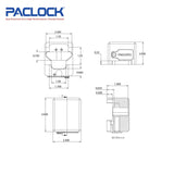 PACLOCK Hidden-Shackle Aluminum Trailer Door Lock with PR1 Keyway TL81A Series - Hardened Steel Shackles