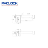 PACLOCK Locking Hitch Pin - Aluminum - for 2, 2.5 and 3 Inch  Receivers with M1 Keyway TL80A-250 Series - 316 Stainless Steel Shackles