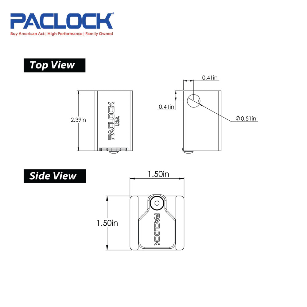 PACLOCK Aluminum Locking Hitch Pin Lock Body UCS-80A Series