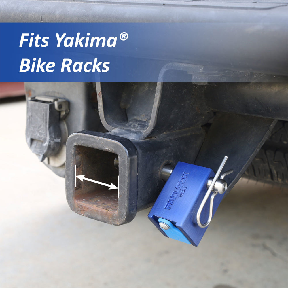 PACLOCK Locking Hitch Pin - Aluminum - for Yakima Bike Racks UCS-80A-YK-1 Series - 316 Stainless Steel Shackles