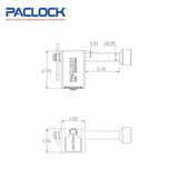 PACLOCK Locking Hitch Pin - Stainless Steel - for 2, 2.5 and 3 Inch  Receivers with M1 Keyway TL80S-125 Series - 316 Stainless Steel Shackles