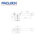 PACLOCK Locking Hitch Pin - Stainless Steel - for 2, 2.5 and 3 Inch  Receivers with P0 Keyway UCS-80S-250 Series - 316 Stainless Steel Shackles