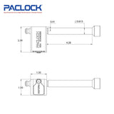 PACLOCK Locking Hitch Pin - Stainless Steel - for 4 Inch Wide Receivers UCS-80S-400 Series - 316 Stainless Steel Shackles