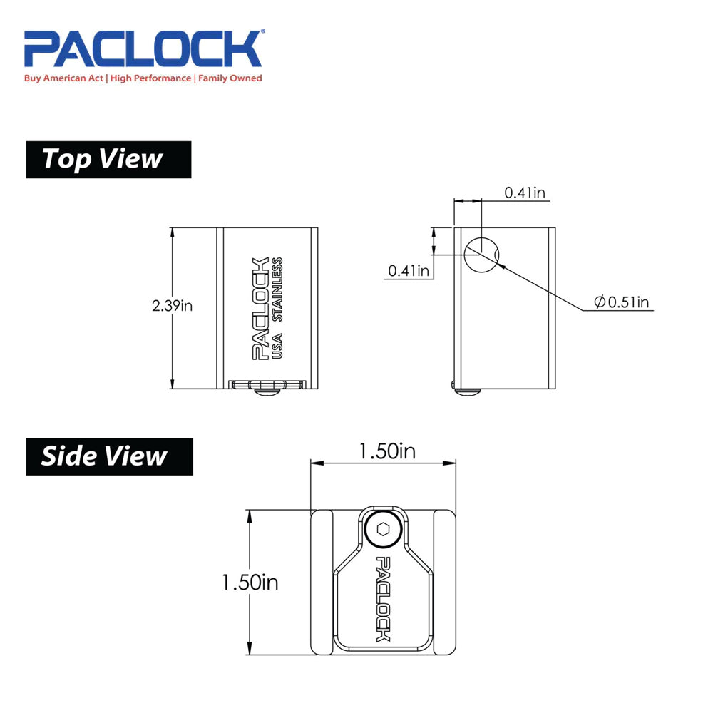 PACLOCK Stainless Steel Locking Hitch Pin Lock Body "UCS-80S" Series