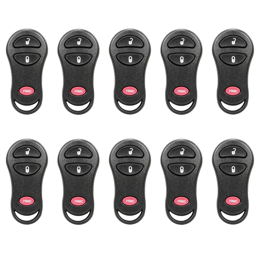 1999 - 2004 Dodge Jeep Keyless Entry 3B Fob FCC# GQ43VT9T (10 Pack)