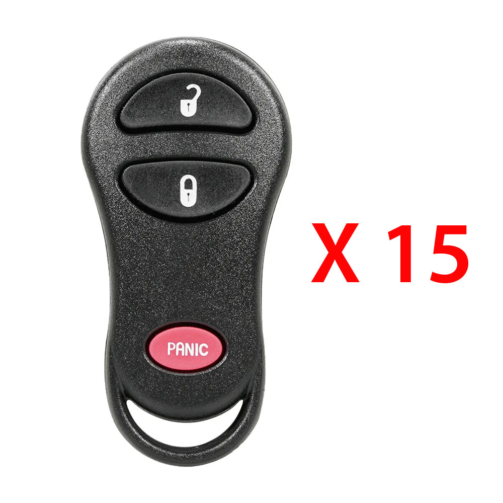 1999 - 2004 Dodge Jeep Keyless Entry 3B Fob FCC# GQ43VT9T (15 Pack)