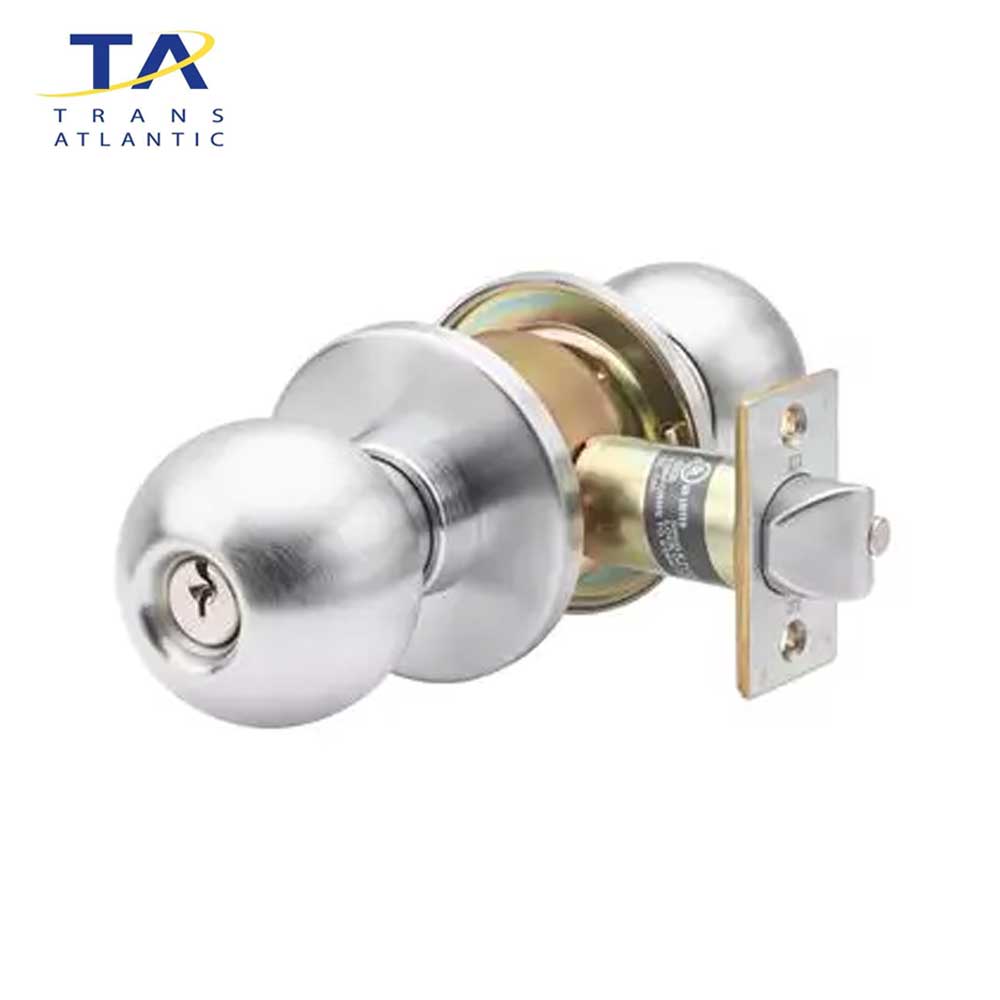 Trans-Atlantic - DL-HVB Series - HVB Heavy Duty Cylindrical Knobset - Grade 1 - US32D (Brushed Stainless Steel)