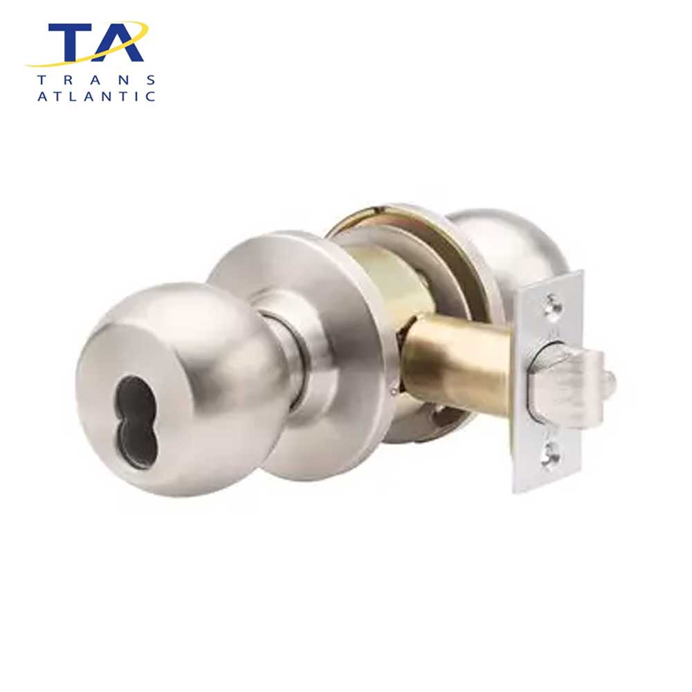 Trans-Atlantic - DL-HVB Series - HVB Heavy Duty Cylindrical Knobset - Interchangaeble Core - Grade 1 - US32D (Brushed Stainless Steel)