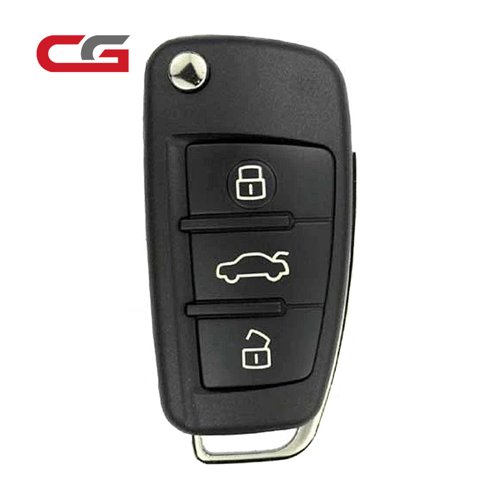 CGDI Aftermarket Flip Remote Key Fob for Audi 2006 2007 2008 2009 2010 2011 2012 2013 2014 2015 3B 8E Chip Part # 4F0837220 FCC# IYZ-3314